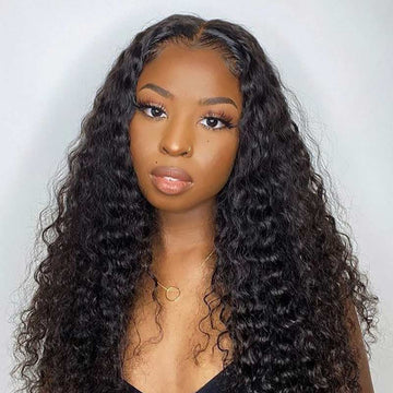 Ali Annabelle Deep Curly 13x4 Transparent Glueless Lace Front Wig Human Hair Wigs